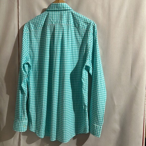 Men’s Vineyard Vines Turquoise Blue Gingham Check Button Down Shirt - Med - Picture 4 of 4